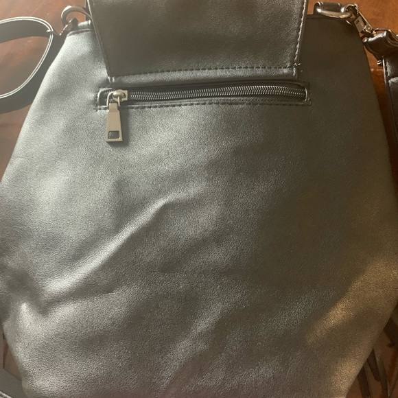 NWT fringe Black Backpack Leather Adjustable New - Picture 5 of 6